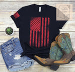 Red distressed American flag-unisex